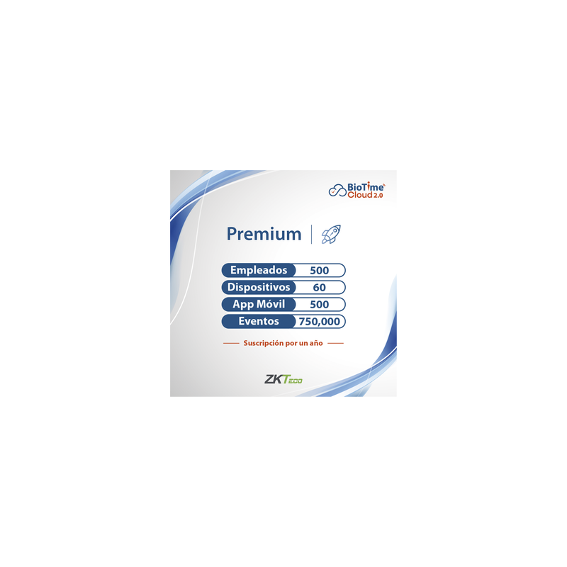 Licencia Premium BioTime Cloud 2.0 - 500 Usuarios - 60 Dispo
