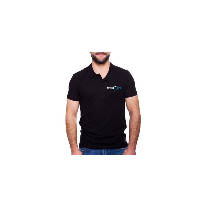 Playera Tipo Polo Negro LinkedPRO Talla Grande - LM Solucion