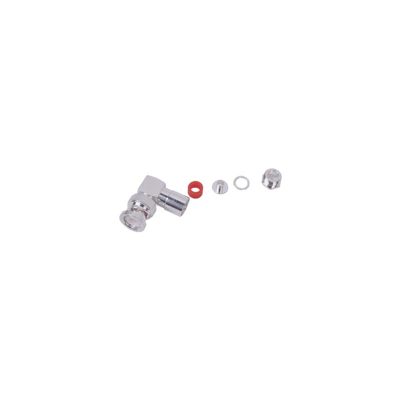 Conector BNC Macho Ángulo Recto para RG-58 y LMR-195 | Precio México - Envío Inmediato | LM Soluciones