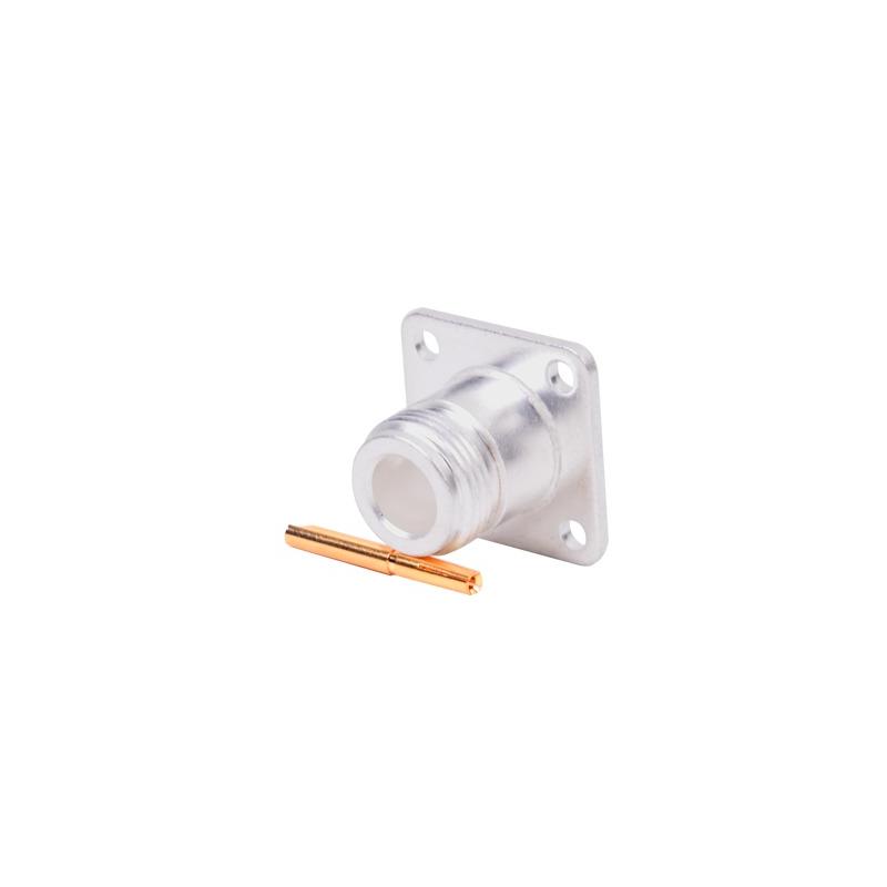 Conector N Hembra montaje 4 perforaciones 18mm RF Industries