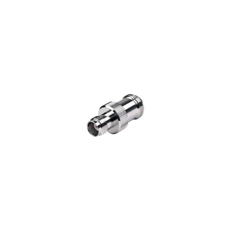 Adaptador en Línea de Conector TNC Hembra a N Hembra, Níquel/ Oro/ Teflón.