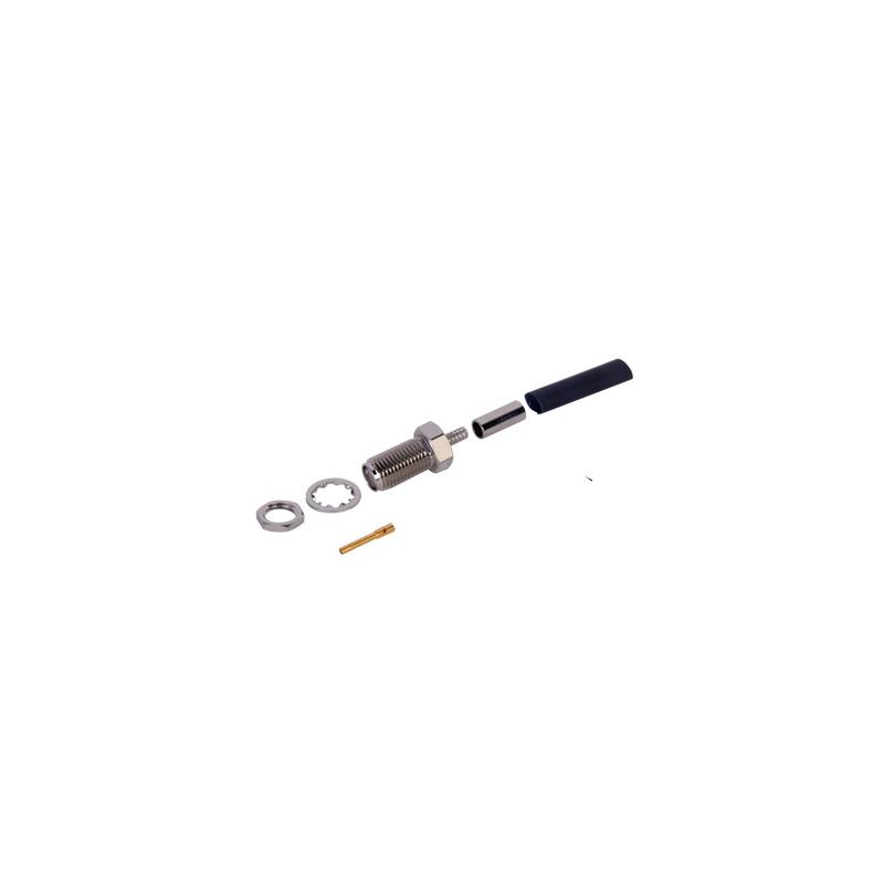Conector SMA Hembra para RG-174/U, Montaje Chasis en D Plano