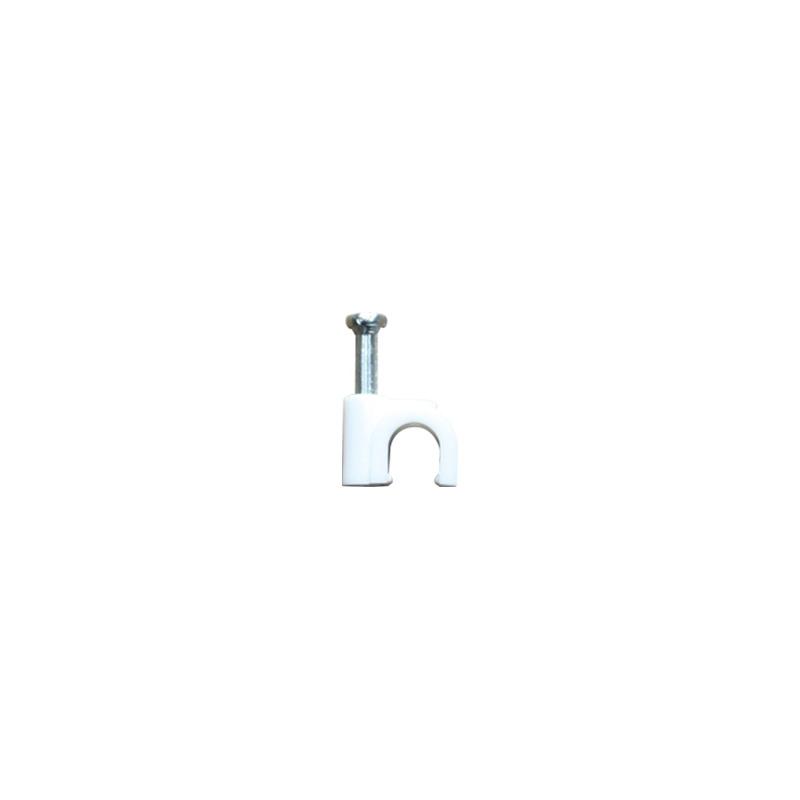 Grapa reforzada THORSMAN para cable redondo 6mm blanca (100p