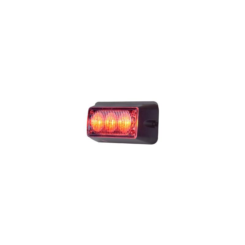 Luz Auxiliar Brillante con 3 LEDs, Color Rojo, Mica Transparente