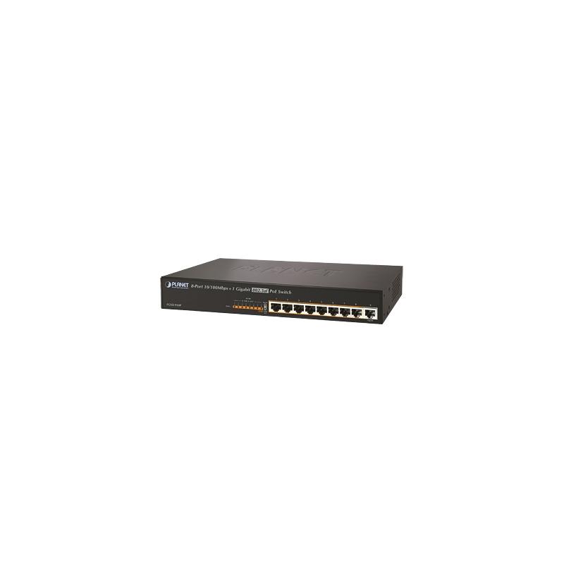 Switch PoE PLANET 8 Puertos 100BaseTX + 1 Gigabit, 150W | Precio México - Envío Inmediato | LM Soluciones
