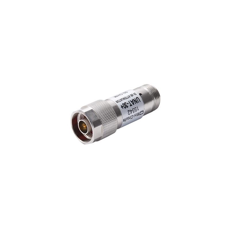 Atenuador en Línea de 30 dB, 0.5 Watt Máx., CD-6 GHz, Conectores N Macho-Hembra.