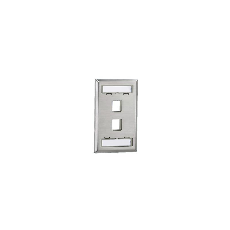Placa de Pared Panduit 2 Puertos Keystone Acero Inoxidable | Precio México - Envío Inmediato | LM Soluciones