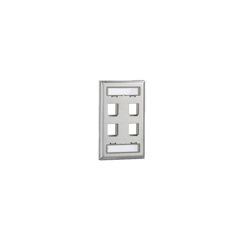 Placa de Pared Vertical 4 Puertos Keystone Acero Inoxidable
